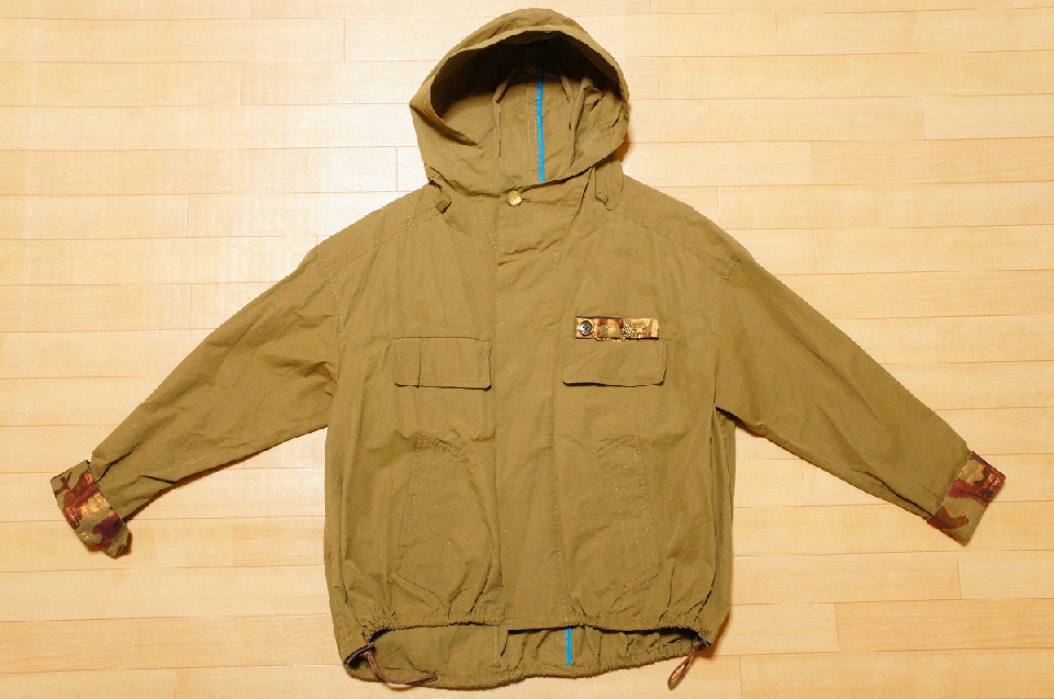 ashbay 3/4-length KHAKI Hooded Jacket/size2