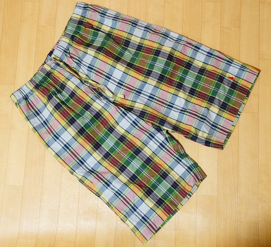 POLObyRalphLauren Multi-color checkered half pants, beautiful size LL