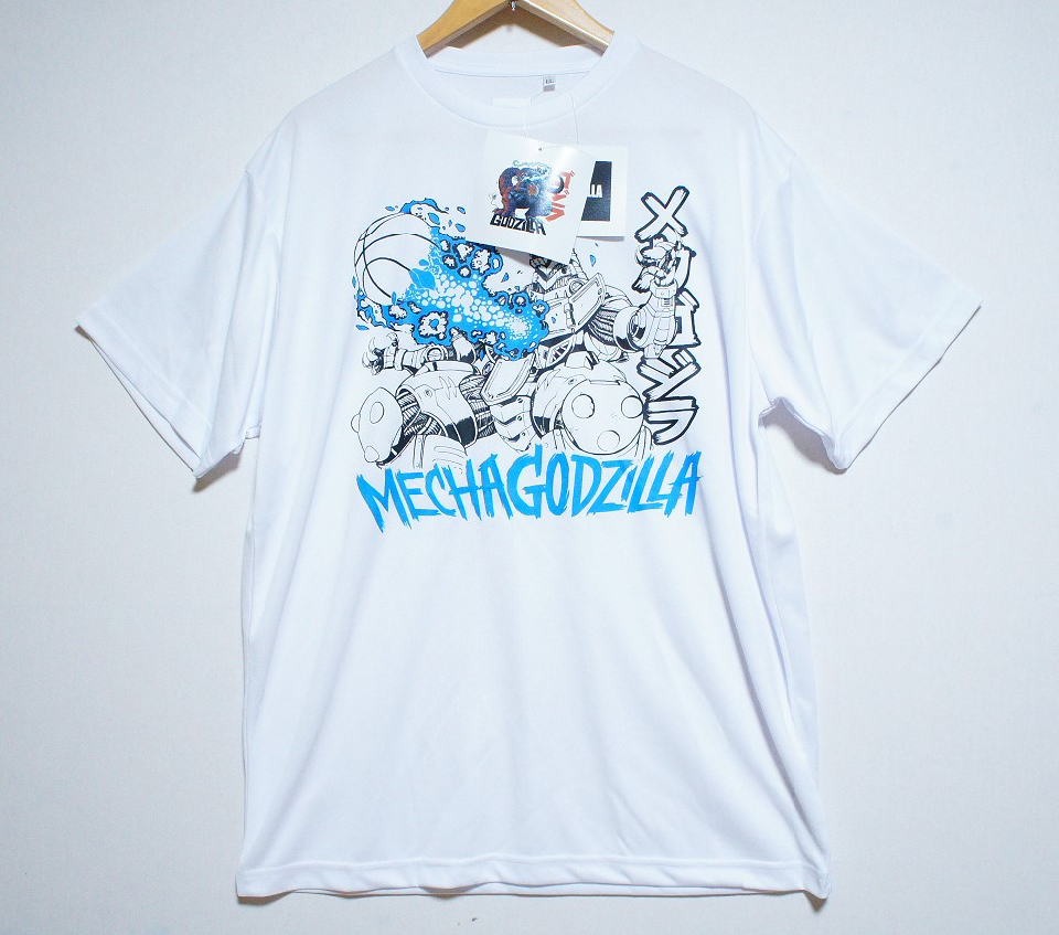 Basketball T-shirt, short sleeve, Mechagodzilla, white, basketball motif