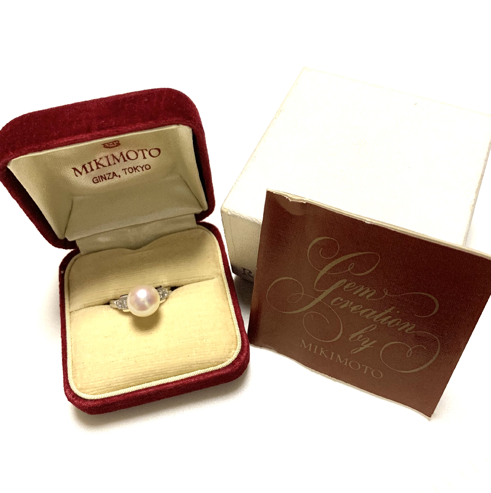 Genuine Pearl Diamond Ring