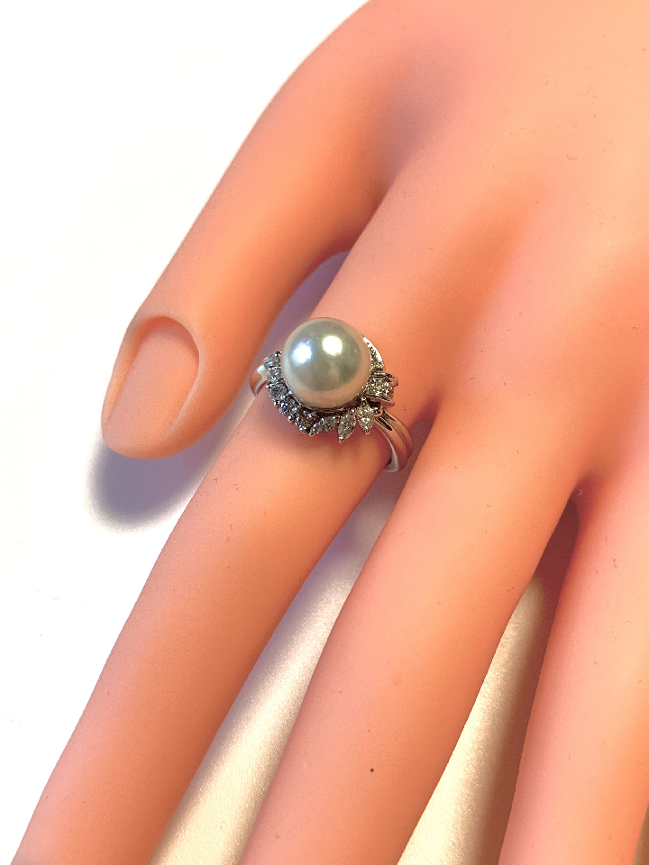 Pt900 genuine pearl ring
