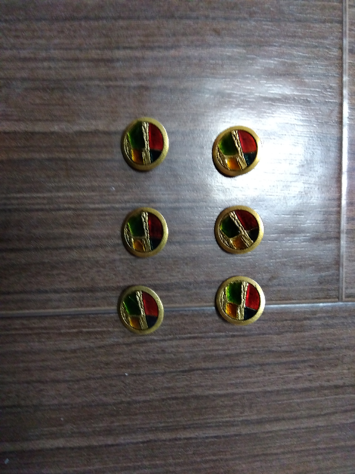 Cloisonne enamel buttons. 0.8 in. in diameter. 0.8