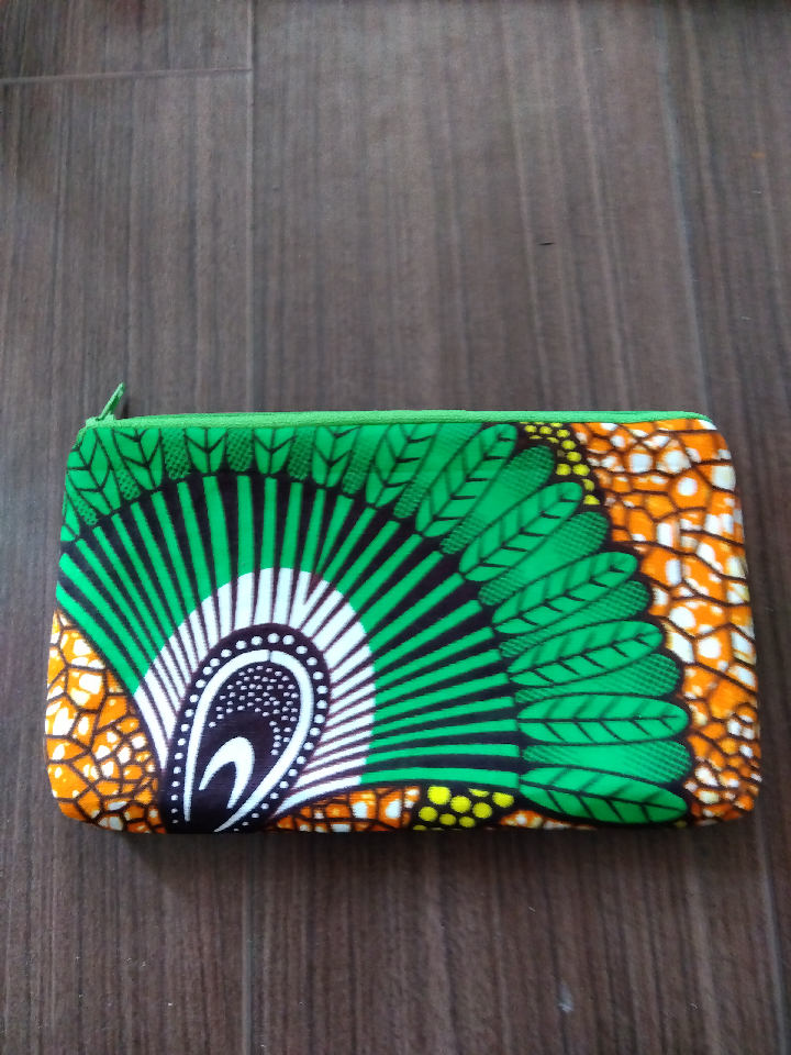 Peacock African pouch and coaster set. Only one of a kind in the world.