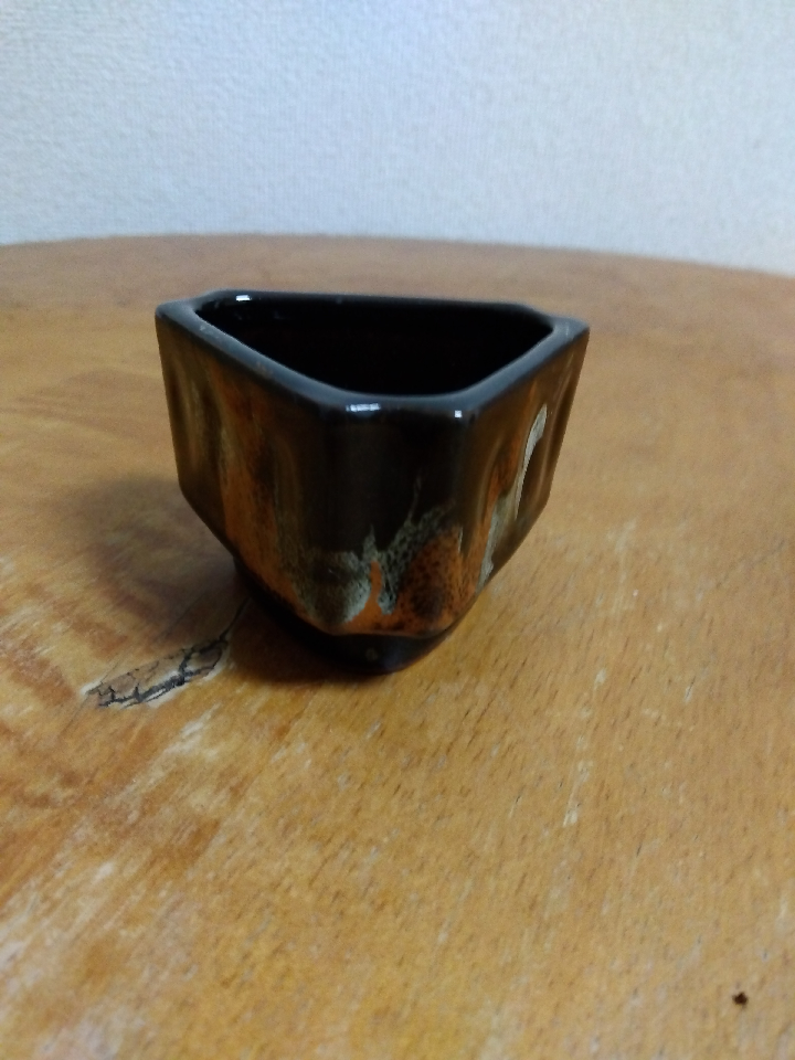 Miniature vase. Mihama ware. With kenzan.
