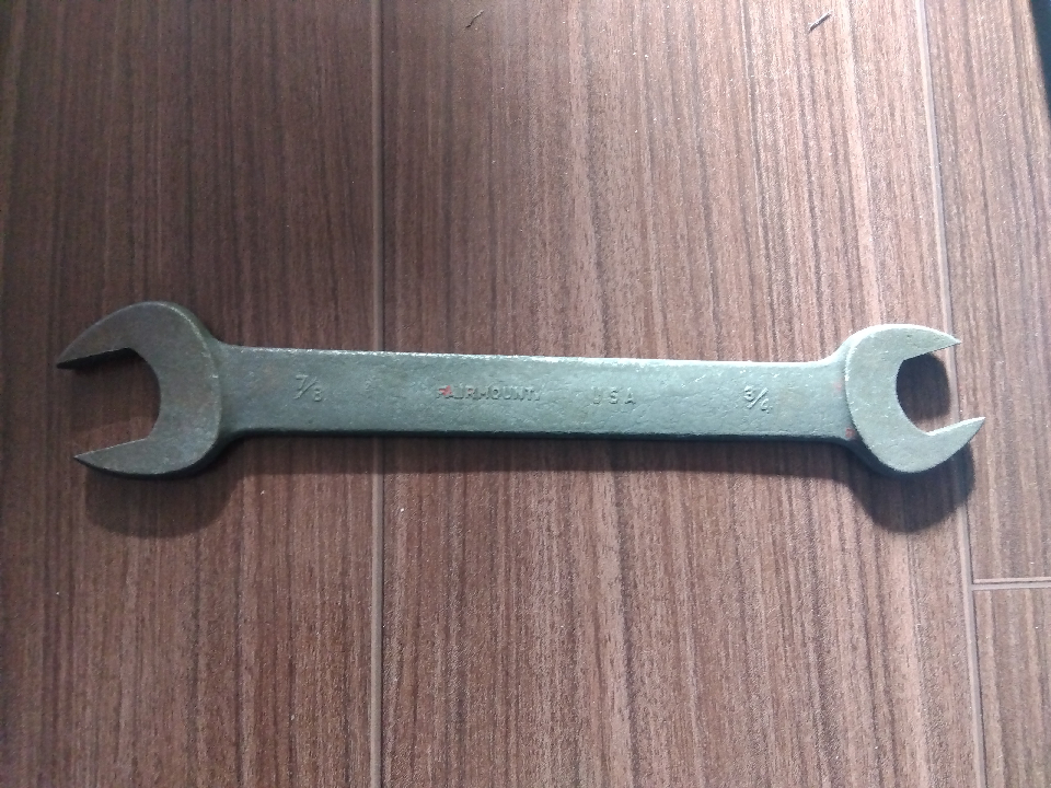 Double-ended spanner. 7/8, 3/4. tool. Fairmount Co. Made in U.S.A.