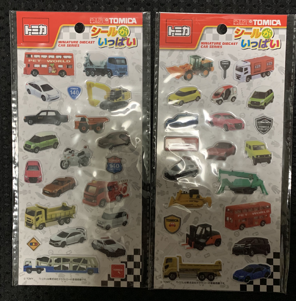 Two Tomica stickers