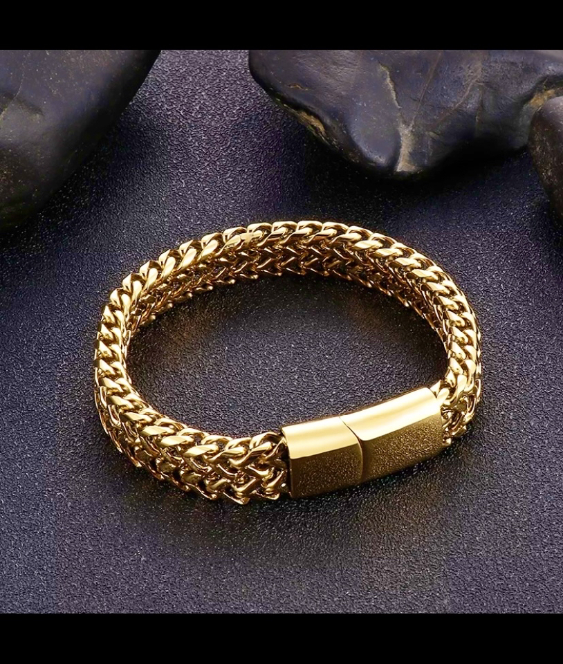 Gold Bracelet Double Franco Link Kihei Chain Mesh High quality Popularity