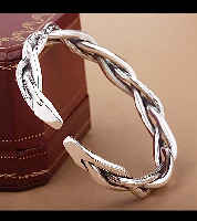 Silver Silver Bangle Silver Bracelet Braided Indian Jewelry Antique Silver 925 Coated High quality Popularity