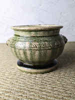 Seto, Rusu Oribe incense burner, Lu-Song Oribe, 18th-19th century, Oribe, incense burner, incense stand, jar